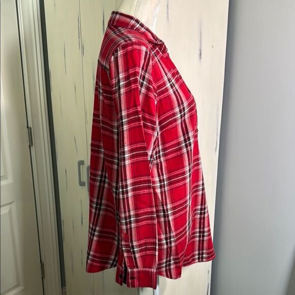 Cato Red, Black, silver sparkle thread and White Plaid collared Tunic - Picture 5 of 8